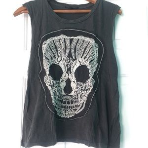 Truly Madly Deeply Tops | Lace Skull Tank Top